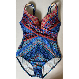 MIRACLE SUIT NWOT Sz 16 Blue-Pool- Beach--Boating-Vacation-1 Piece-Resort-Cruise